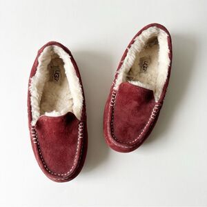 UGG Red Suede Ansley Water Resistant Slipper